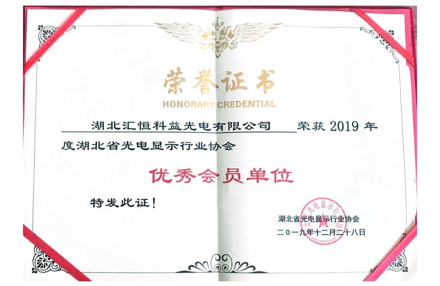 2019年榮獲湖北省優秀會員單位